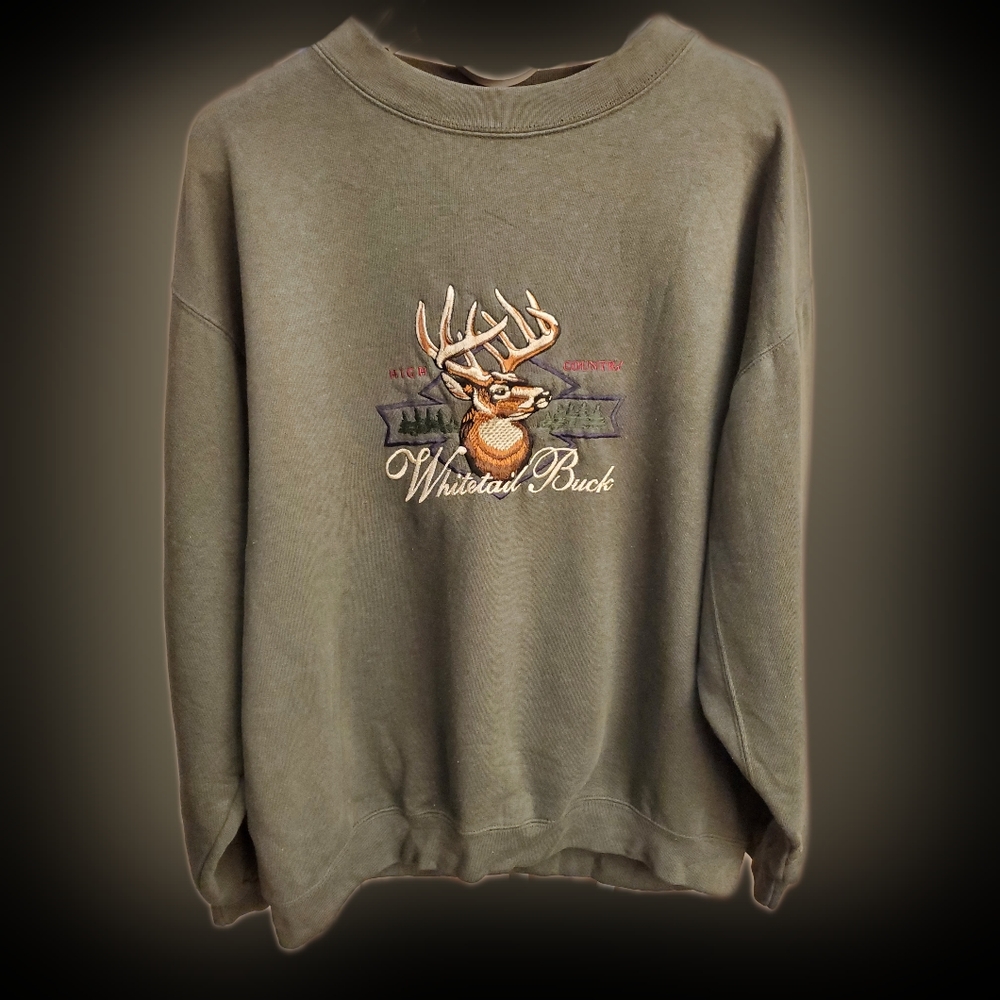 Headwaters olive green men's medium embroidered sweatshirt